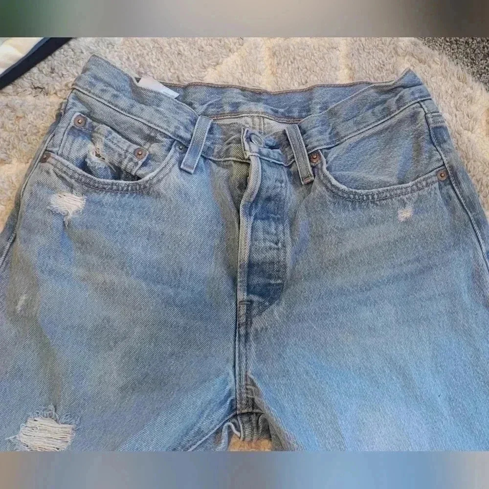 Levi's |501 Cropped Jean in Athens Break pc9-36200-0187 W27xW26 - Picture 11 of 13